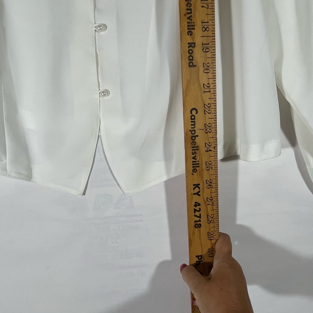 VTG CHRISTIE & JILL EMBROIDERED FLORAL BLOUSE BUTTON UP COTTAGECORE 20W IVORY - Picture 11 of 11